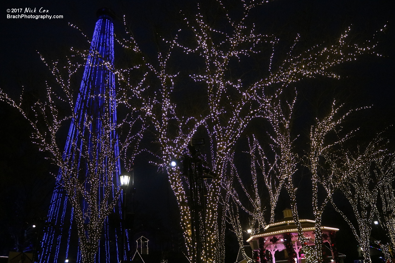 Decorations around WinterFest.