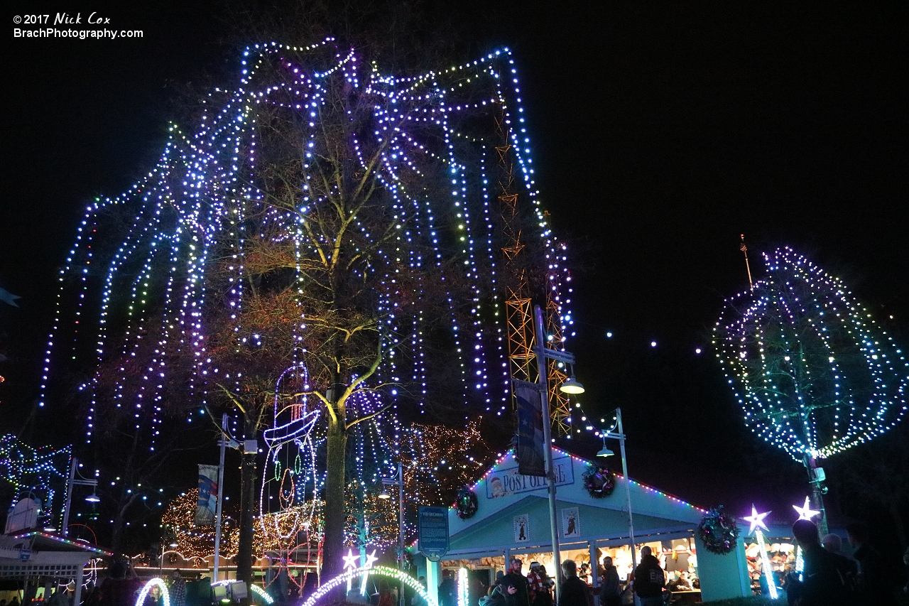 Decorations around WinterFest.