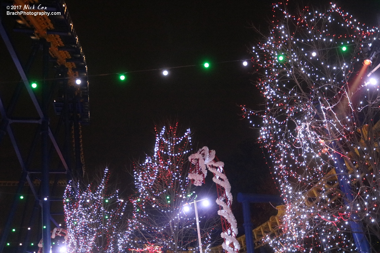 Decorations around WinterFest.