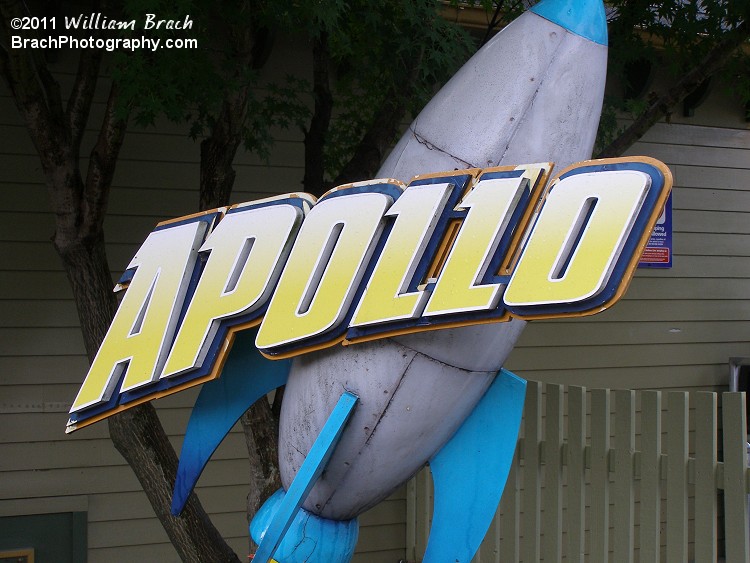 Cleverly crafted Apollo ride sign.