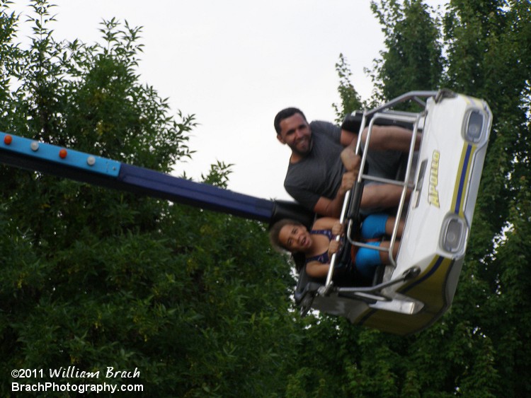 These two appear to be having a really good time on the ride!