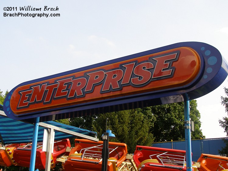 Entrance sign to Dorney Park's Enterprise ride.