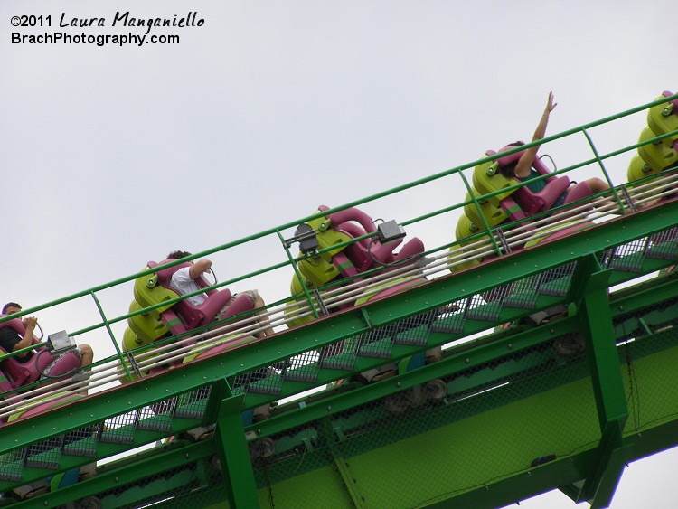 Train going up the lift hill.