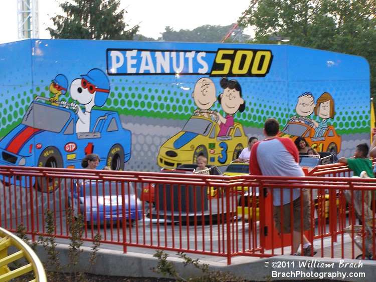 Kiddie Whip ride inside Planet Snoopy themed to the Peanuts characters.