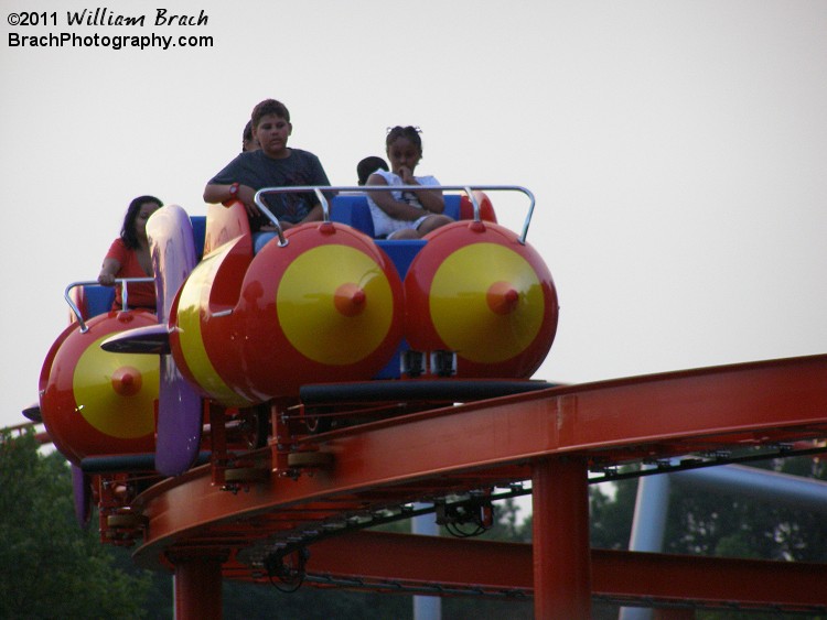 What else do these rockets look like to you?  Yeah.  Those kids look really thrilled to be riding those "Rockets."