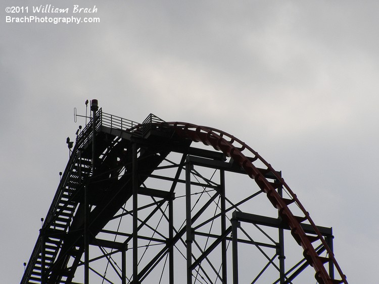 Looking at the top of the lift hill.