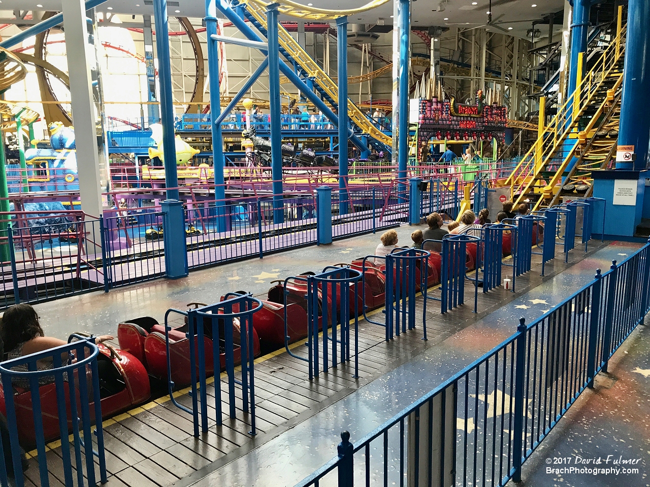 Autosled train in the station awaiting new riders.