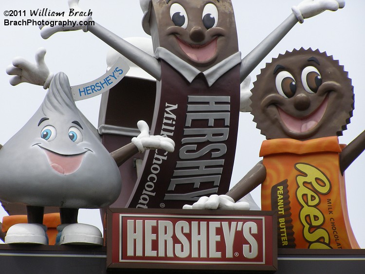 Closeup of the Chocolate World characters.