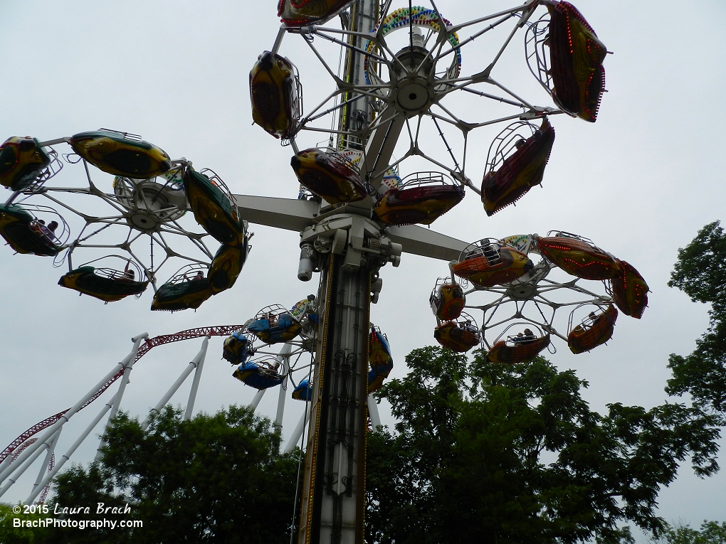 Ride going up into the sky.