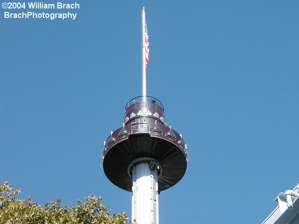 The gondola and top of the tower are painted in Hershey's Milk Chocolate Brown color.