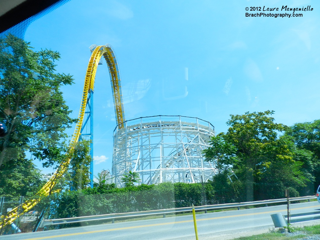 Newest coaster (Skyrush) stands next to the oldest one (Comet).