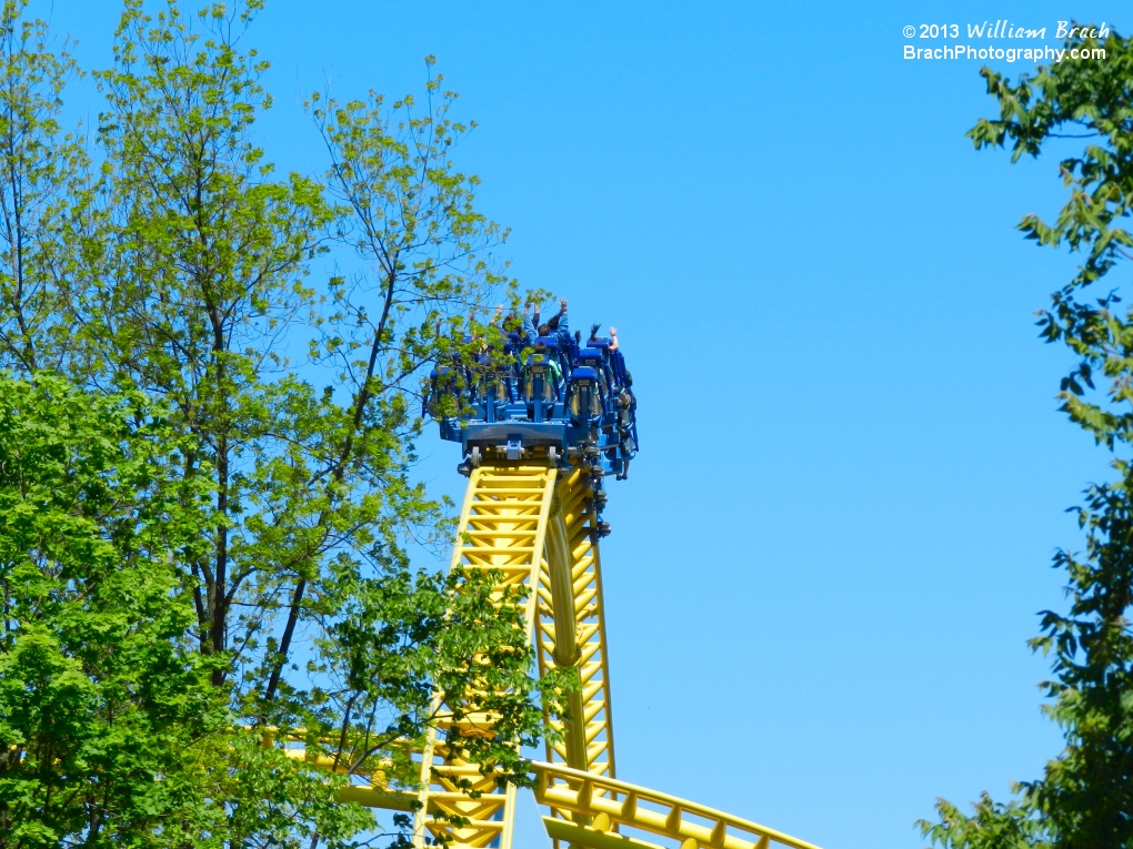 Riders rushing the sky on Skyrush!