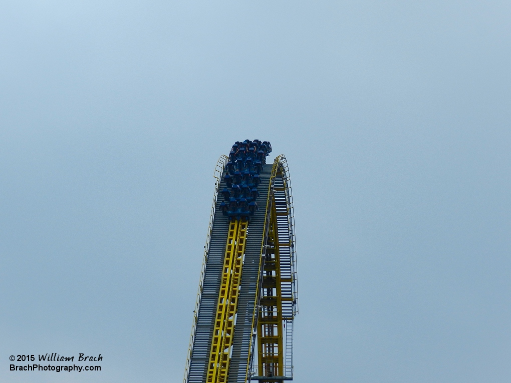 Lift hill on Skyrush.