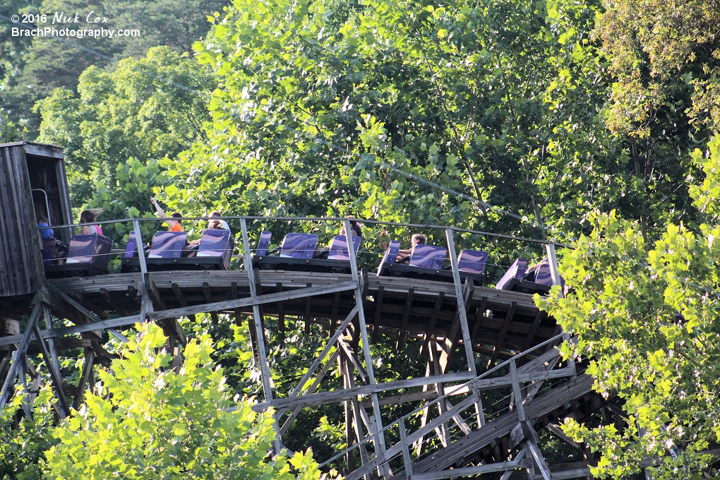 The ride heading out to the giant helix.