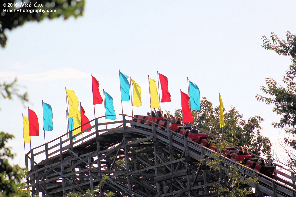 The lift hill of the Raven.