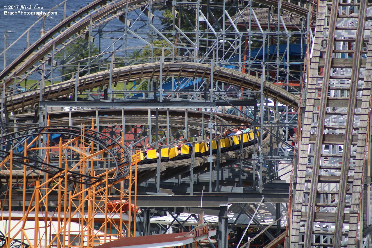 The train at the base of the drop.