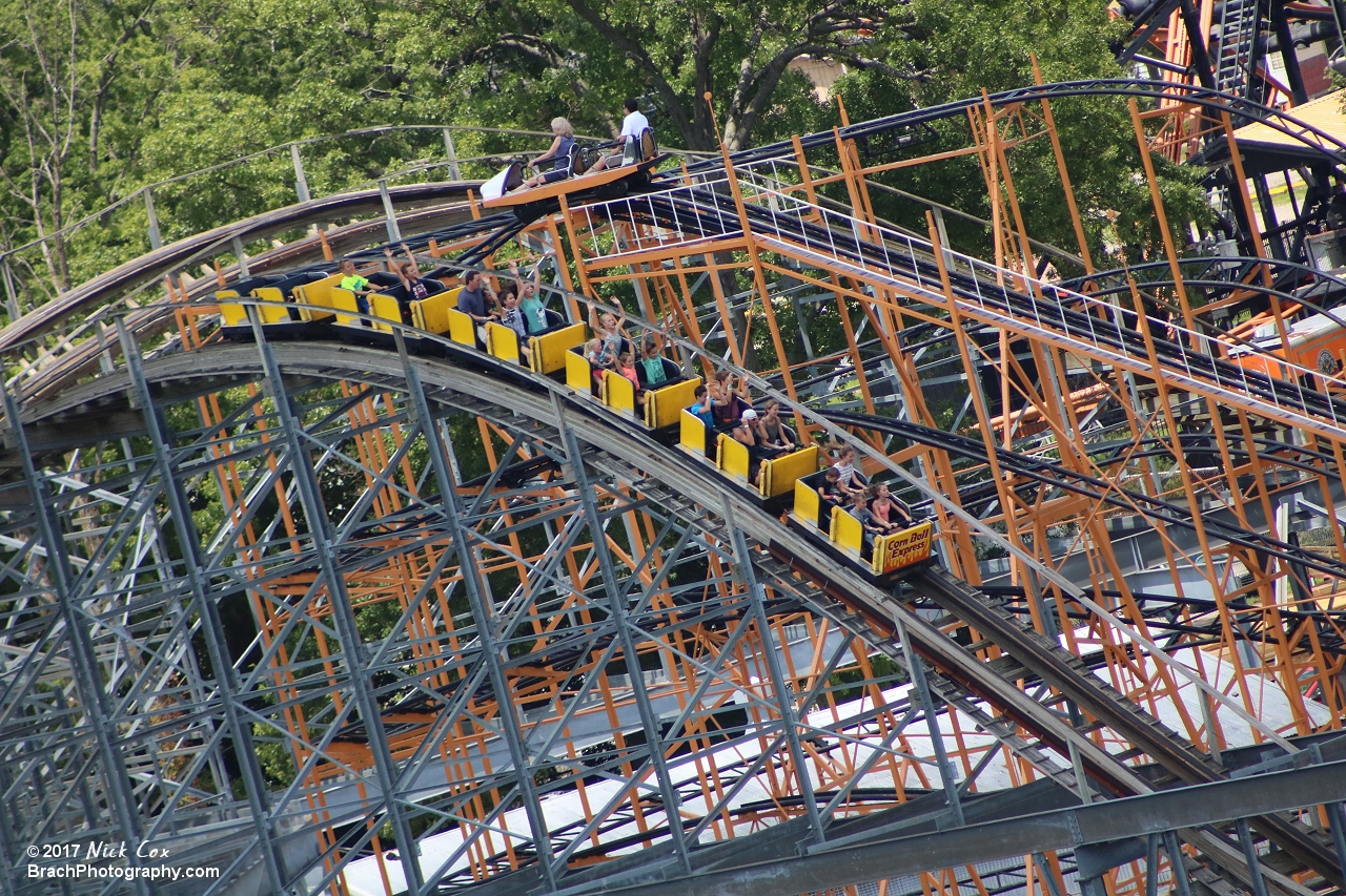 The train headed down the drop.