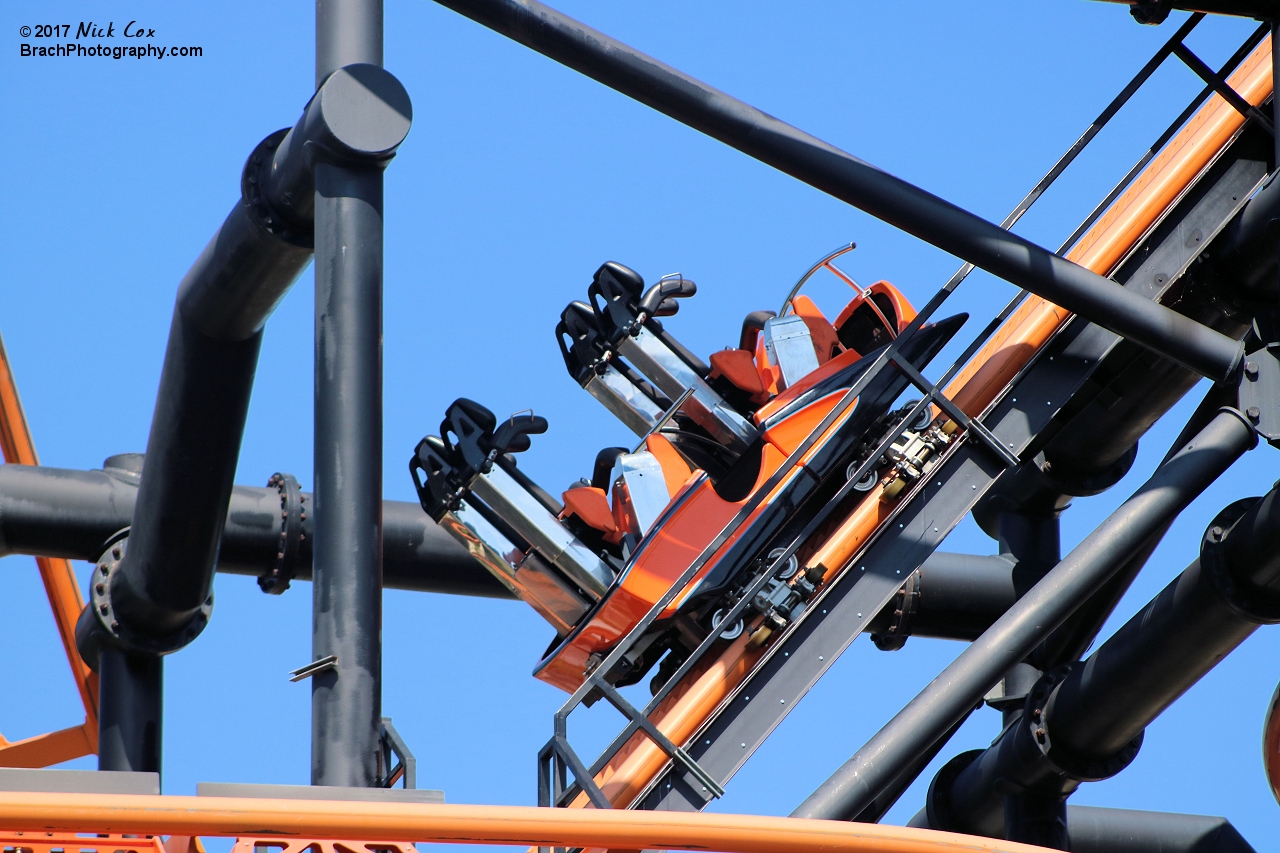 The ride going up the lift hill.