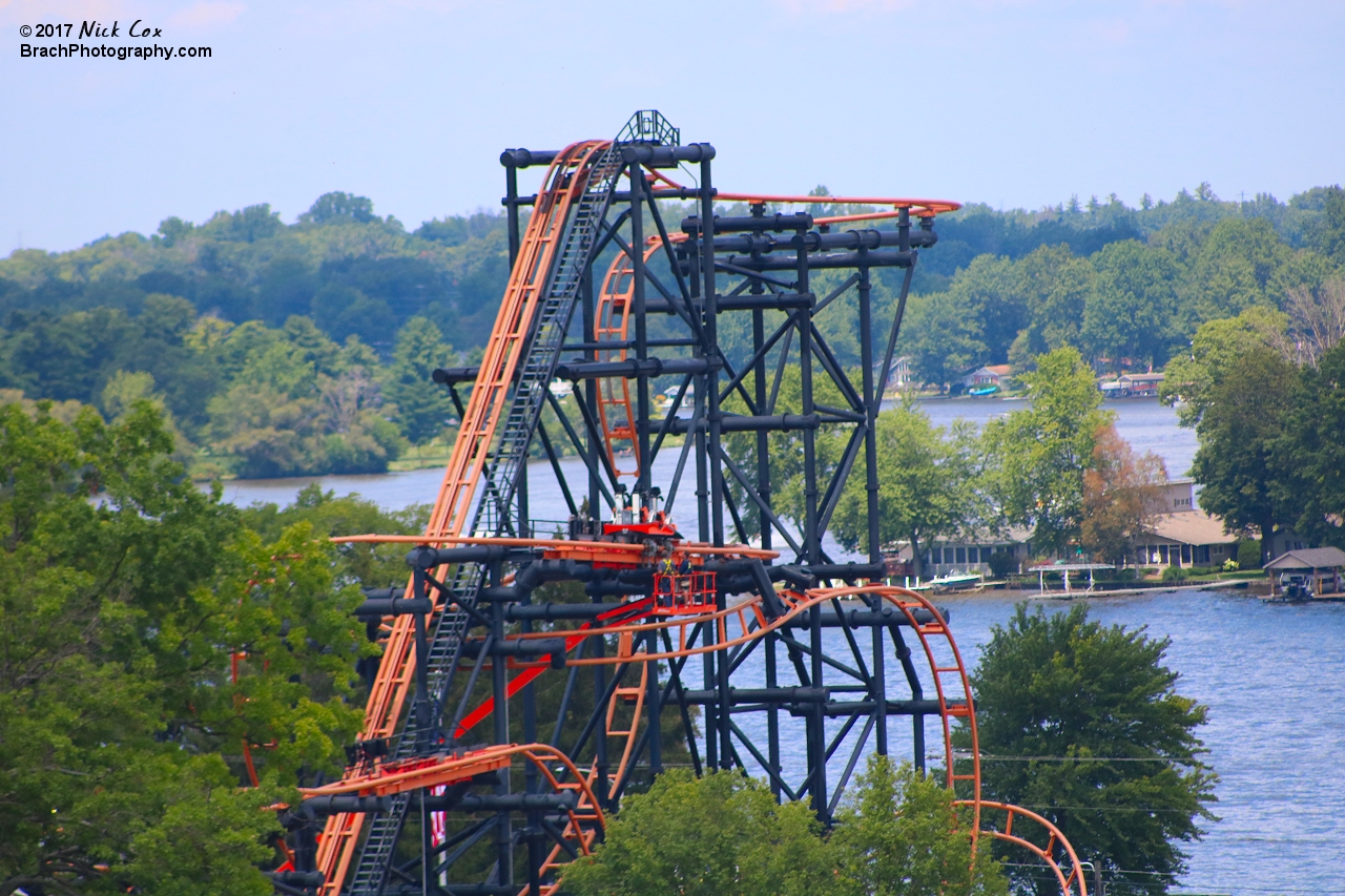 The ride as seen from the Ferris Wheel.