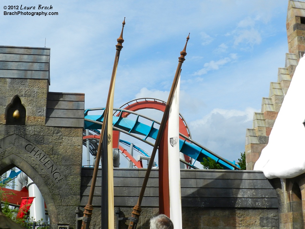 View of the coaster from outside the entrance gate.