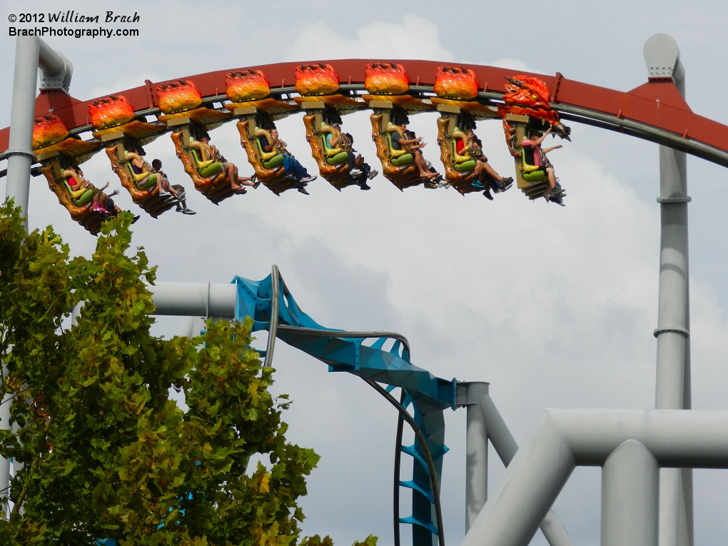 Chinese Fireball train flying over the Hungarian Horntail track.