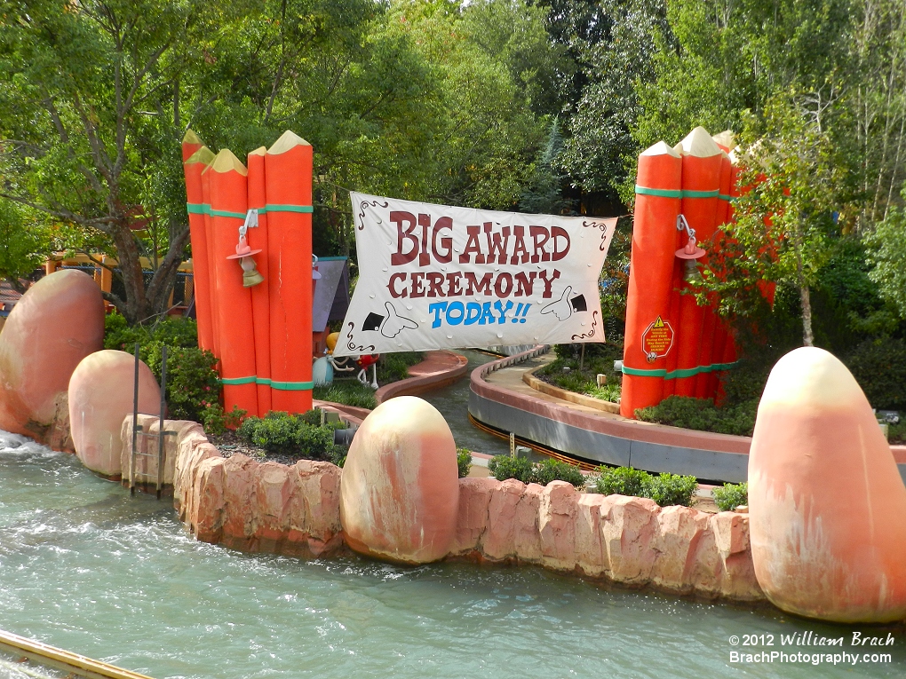 Grand finale of Dudley Do-Right's Ripsaw Falls.