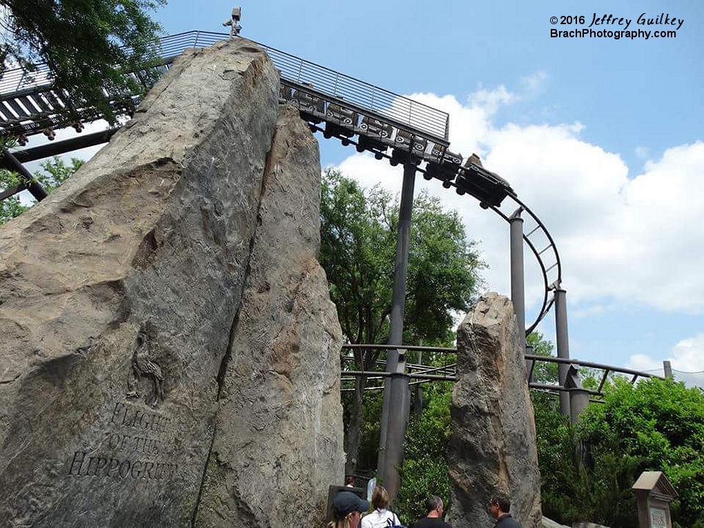 Train exiting the lift hill.