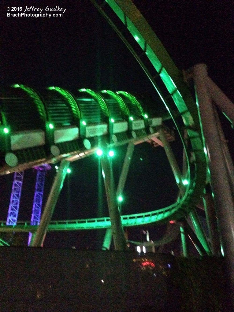 New Hulk launch hill lit up at night!