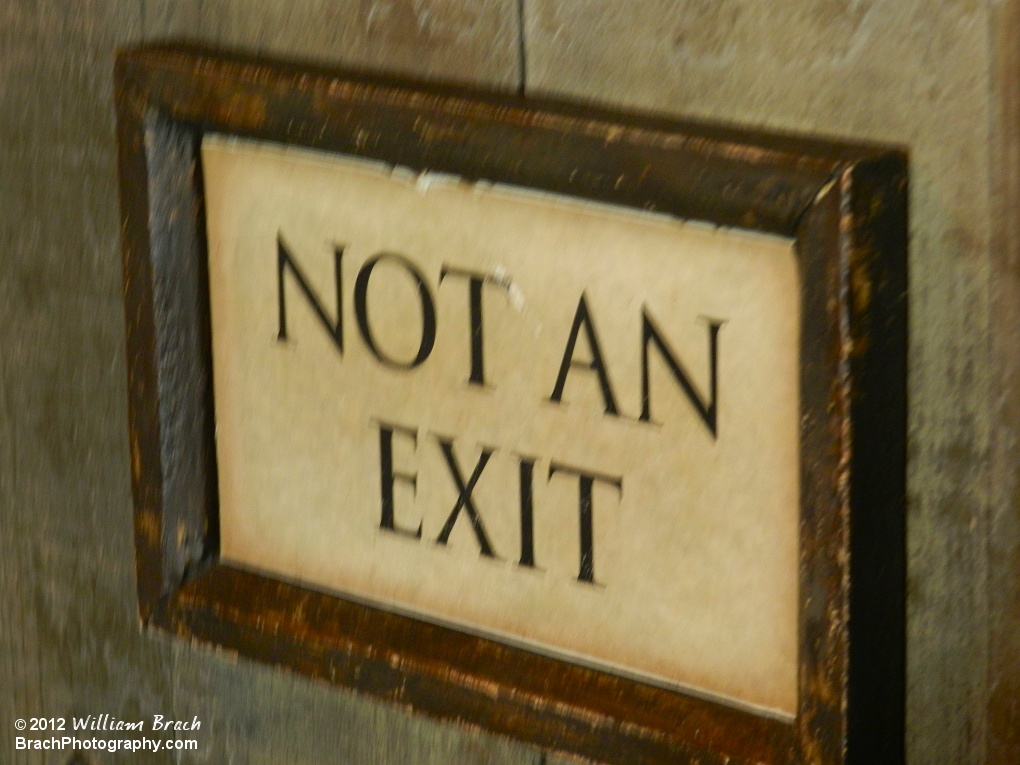 Not an Exit - NOTED!