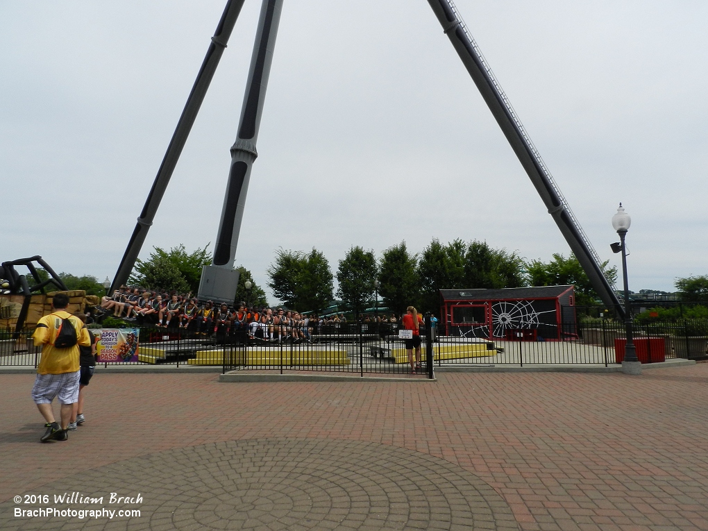 Ride area of Black Widow at Kennywood.