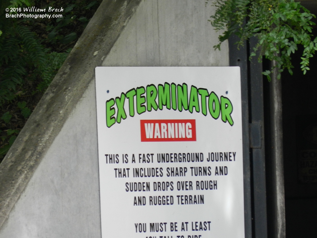 Lots of warnings for this ride.