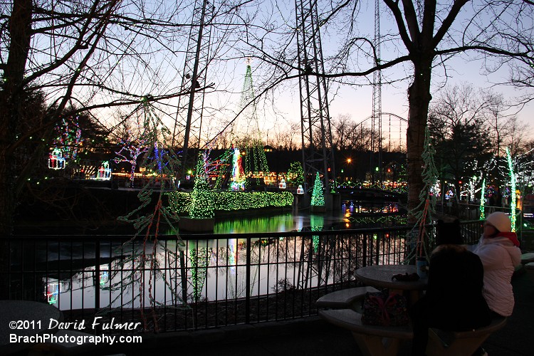 The lagoon before sky turns dark.