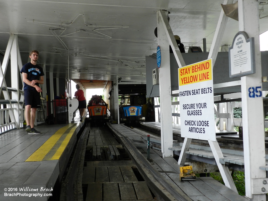 In storage on the right, we see the Jack Rabbit's third train - the blue one!