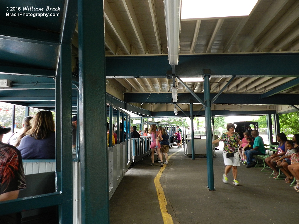 All Aboard the Minature Railroad from inside the station!