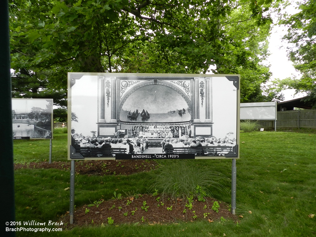 Sign of the Bandshell the park had around 1920.