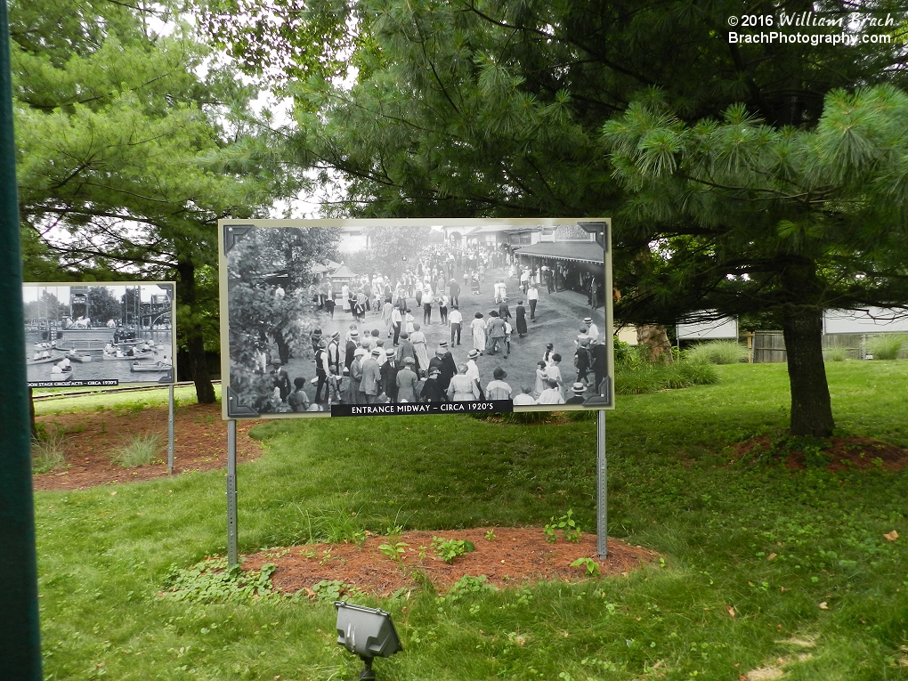 Sign of what the Entrance Midway looked like around 1920.