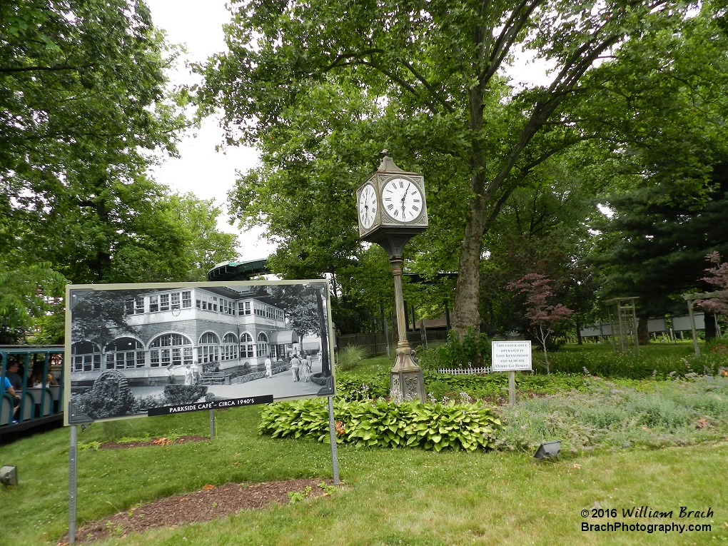 Sign of the Parkside Café around the 1940's and the clock that was once in Lost Kennywood and near the Carousel.