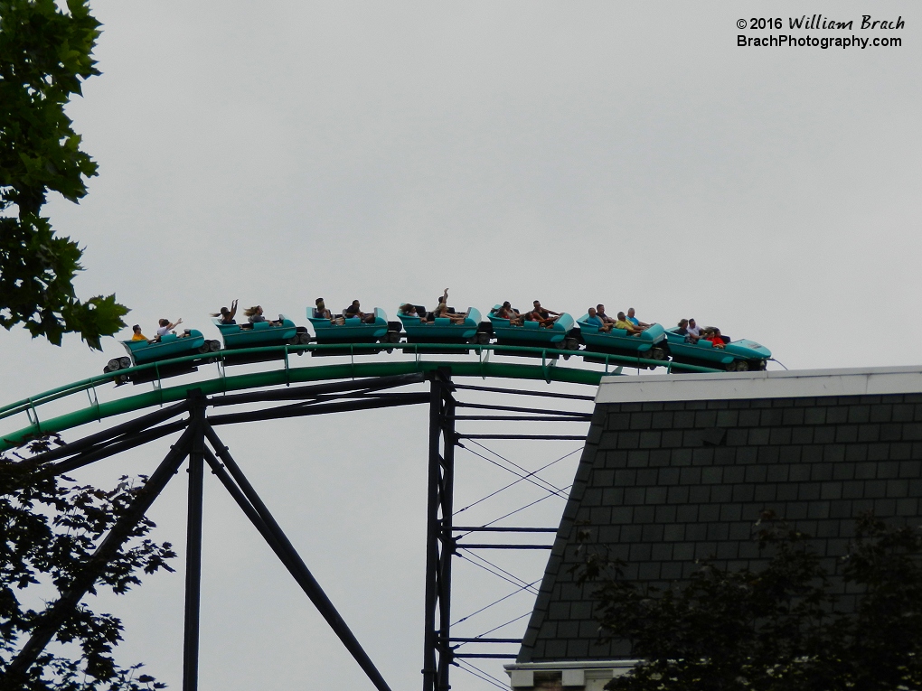 Phantom's Revenge train cresting the second hill.