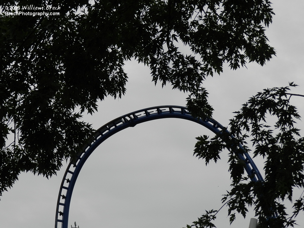 Looking up at the launch hill of Sky Rocket.