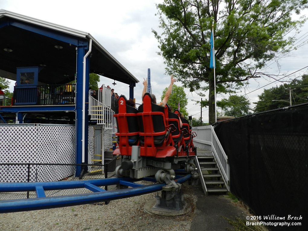 Sky Rocket train about to enter the launch.