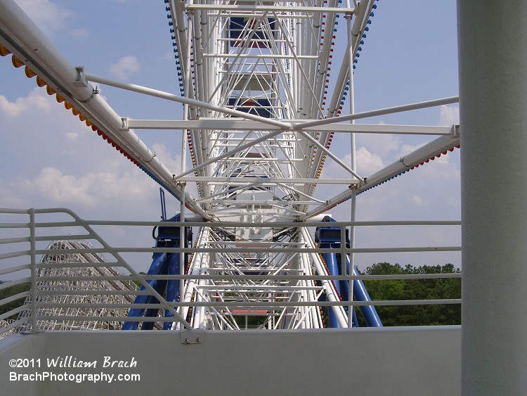 Looking at the center of the ride.