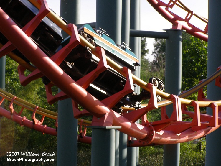 Train running through the course.