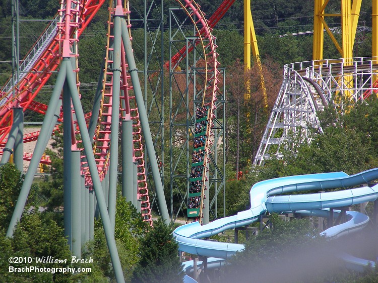 Train going through the drop.