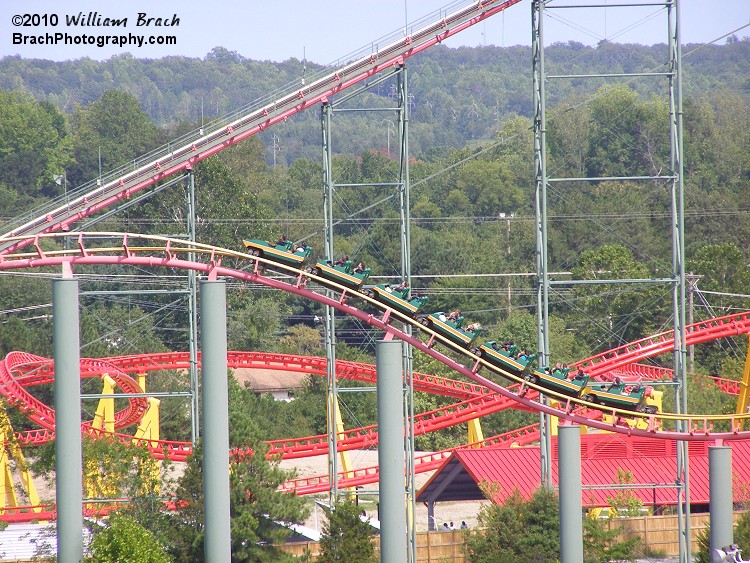 Anaconda train entering the mid-course brake run.