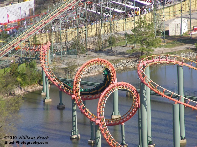 Train exiting the second corkscrew.