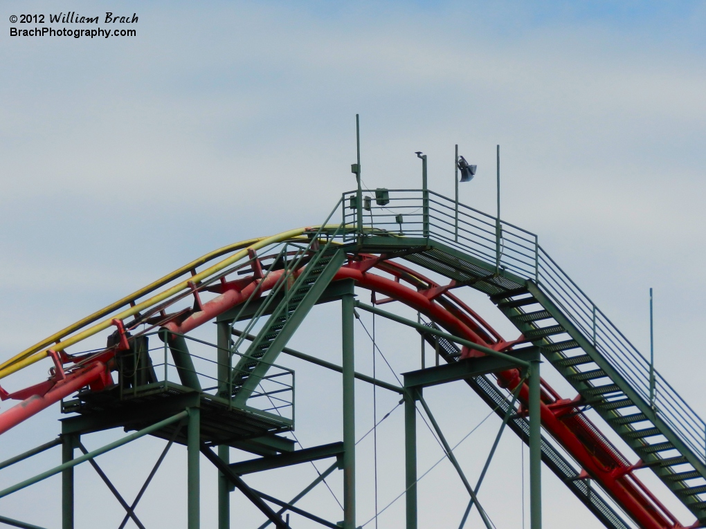 Looking at the top of Anaconda's lift hill.