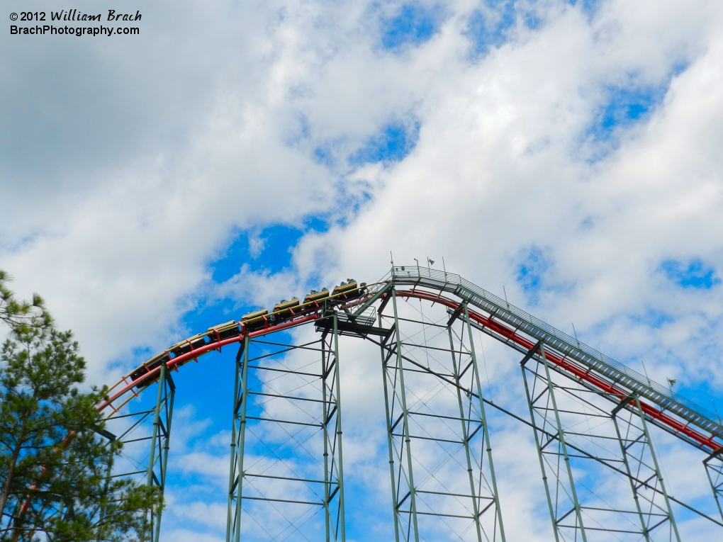 Train leaving the lift hill.