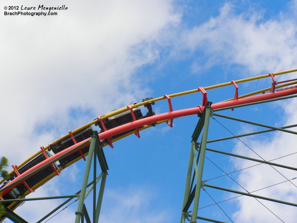 Train going down the first drop.