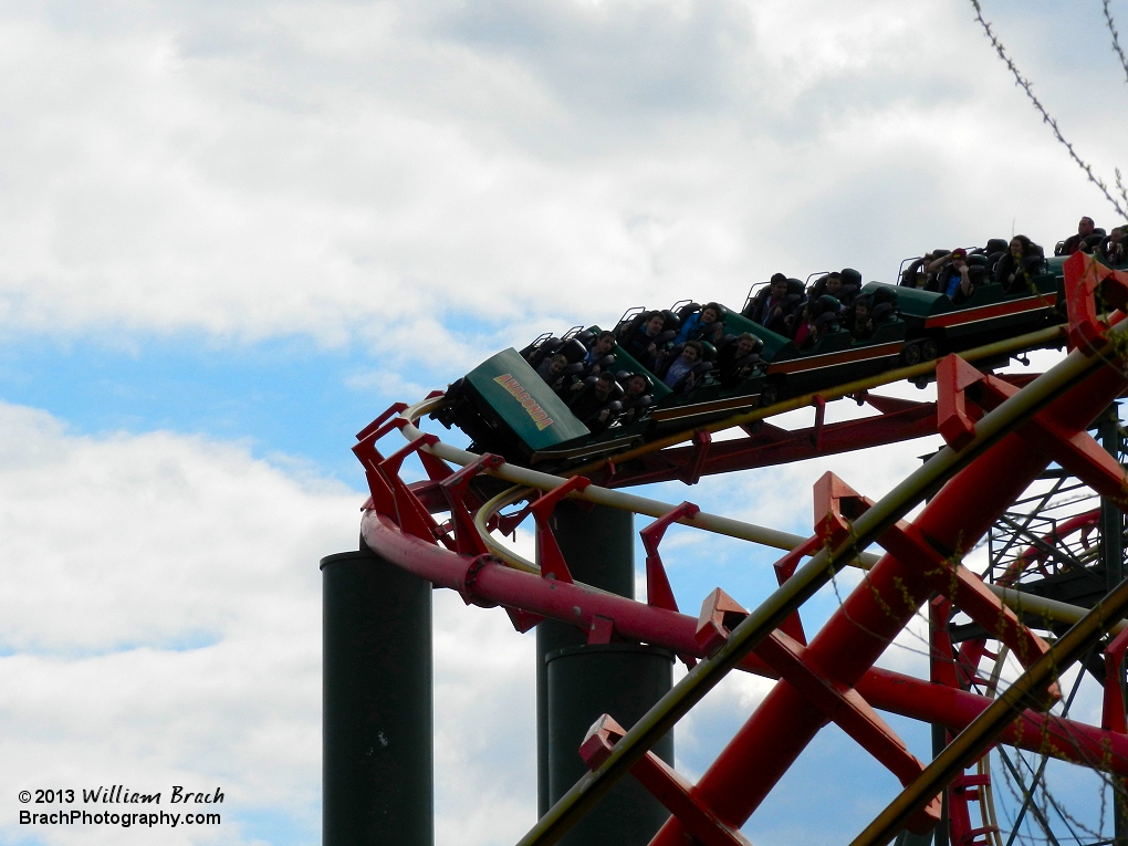 Anaconda train exiting the mid-course brakes.