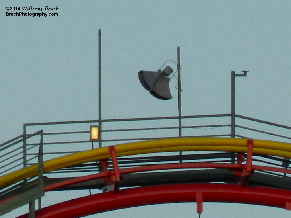 Closer view of the top of Anaconda's lift hill.